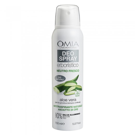 Omia Deo Spray Erboristico Neutro Fresco Aloe Vera - Flacone da 150ml