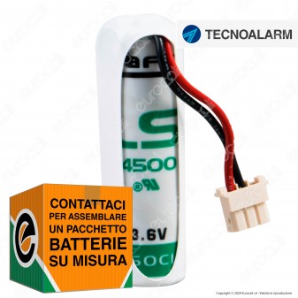 Saft Batteria Al Litio 3,6V LS 14500 Stilo AA con Connettore Compatibile...