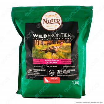 Nutro Wild Frontier con Tacchino Pollo e Manzo Cibo Secco per Gatti Adulti - Busta da 1,5Kg