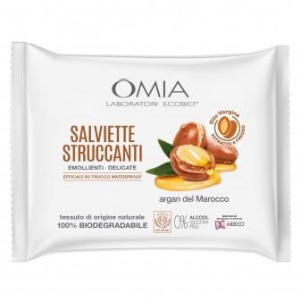 Omia Salviette Struccanti Emollienti e Delicate con Argan del Marocco