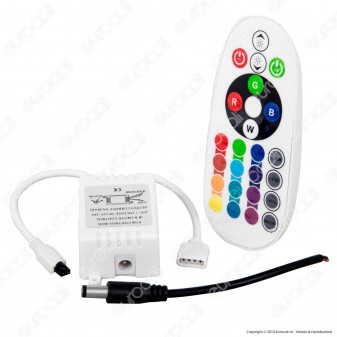 V-Tac Controller per Strisce LED RGB 5050 con Telecomando 24 Tasti - SKU 3304