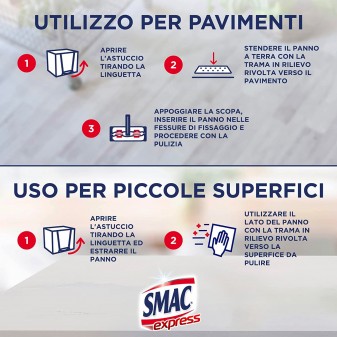 Smac Express Cattura Polvere 10+ Panni Multiuso - Confezione da 40