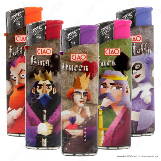 Ciao Accendino Elettronico Fantasia Cards 2 - Serie da 5 Accendini Ciao Accendino Elettronico Fantasia Cards 2 - Serie da 5 Accendini