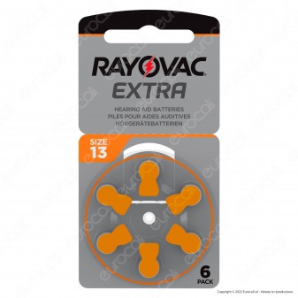 Rayovac Extra Misura 13 - Confezione 6 Batterie per Protesi Acustiche