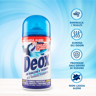 Deox Spray Deodorante per Giacche e Tessuti con Formula Antiodore -
