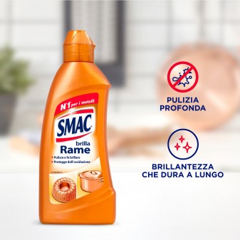 Smac Brilla Rame Detergente in Crema - Flacone da 250ml