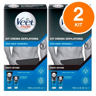KIT Veet For Men Kit Depilazione Aree Sensibili Crema Depilatoria e Balsamo