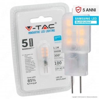 V-Tac VT-201 Lampadina LED Bispina G4 Spotlight 1.1W Bulb SMD Chip Samsung -...