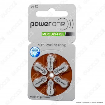 Powerone Misura 312 - Blister 6 Batterie per Protesi Acustiche