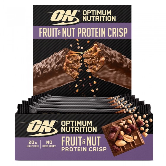 Optimum Nutrition Fruit e Nut Protein Crisp - Confezione da 10 Barrette da 70 g Optimum Nutrition Fruit e Nut Protein Crisp - Confezione da 10 Barrette da 70 g