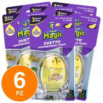 Mister Magic Ovetto Assorbiodori Frigo con Estratti Naturale di Limone - 6...