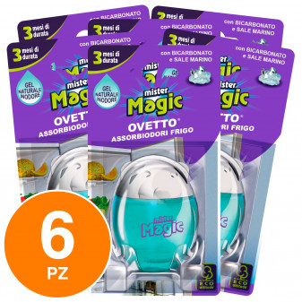 Mister Magic Ovetto Assorbiodori Frigo con Bicarbonato e Sale - 6 Confezioni...