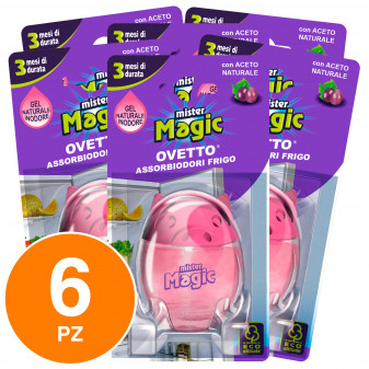 Mister Magic Ovetto Assorbiodori Frigo con Aceto Naturale - 6 Confezioni da 1...