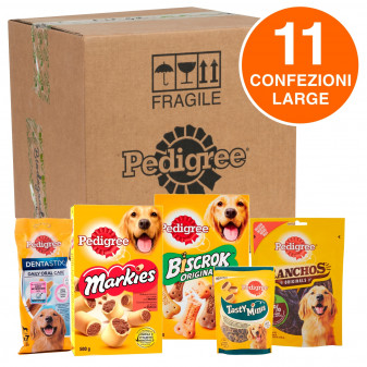 Pedigree Kit Snack e Biscotti Misti per Cani di Taglia Grande - Scatola con...