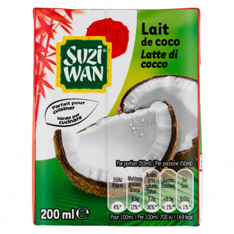 Suzi Wan Latte di Cocco Ideale per Cucinare - Brick da 200ml