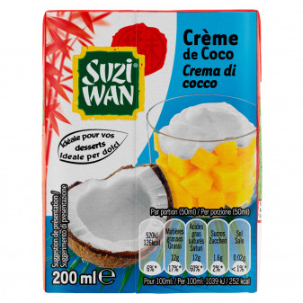 Suzi Wan Crema di Cocco Ideale per Dolci e Dessert - Brick da 200ml