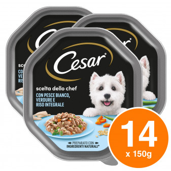 Cesar Scelta dello Chef Cibo per Cani con Pesce Bianco Verdure e Riso...
