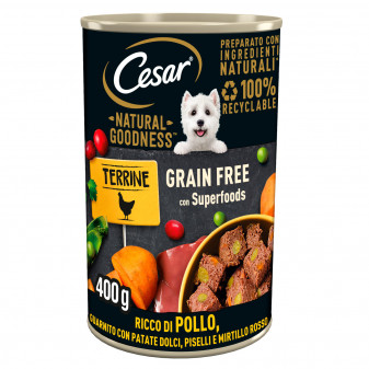 Cesar Natural Goodness Cibo per Cani con Pollo Patate Dolci Piselli e...