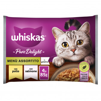 Whiskas Pure Delight Cibo per Gatti Menù Assortito con Pollo e Salmone in...