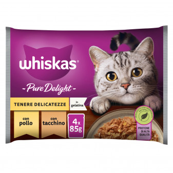 Whiskas Pure Delight Cibo per Gatti Tenere Delicatezze con Pollo e Tacchino...