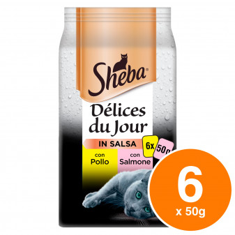 Sheba Delices Du Jour Selezione in Salsa Cibo per Gatti al Gusto Pollo e...