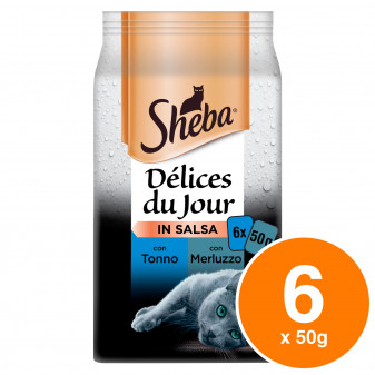 Sheba Delices Du Jour Selezione in Salsa Cibo per Gatti al Gusto Tonno e...