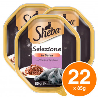 Sheba Selezione in Salsa Cibo per Gatti al Gusto Vitello e Tacchino - 22...