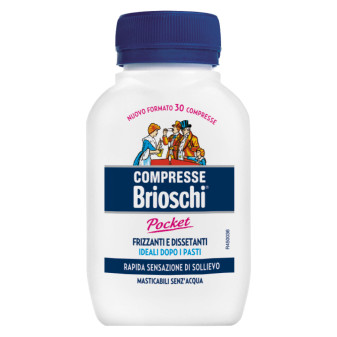 Brioschi Pocket Compresse Masticabili Digestivo Frizzante e