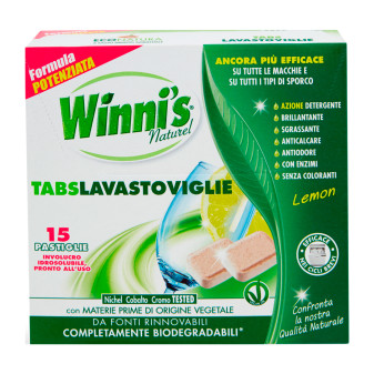  Winni's Naturel Tabs Lavastoviglie Lemon Pronte all'Uso - 1 confezione da 15 pastiglie
