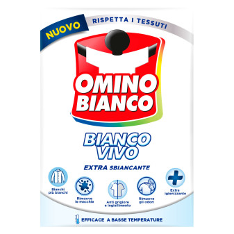 Omino Bianco Additivo in Polvere Bianco Vivo Extra Sbiancante 5in1 per Lavatrice e Bucato a Mano - Confezione da 500g