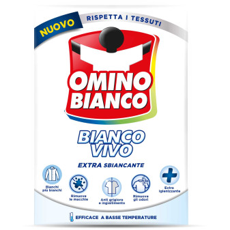 Omino Bianco Additivo in Polvere Bianco Vivo Extra Sbiancante 5in1 per Lavatrice e Bucato a Mano - Confezione da 500g