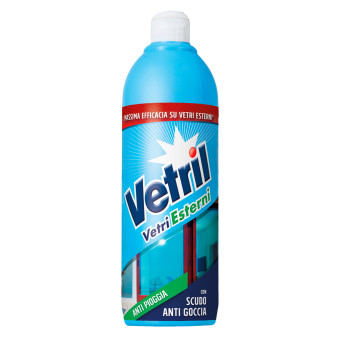 Vetril Vetri Esterni Detergente Anti Pioggia con Scudo Anti Goccia - Flacone da 650ml