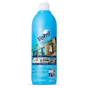 Vetril Vetri Esterni Detergente Anti Pioggia con Scudo Anti Goccia - Flacone da 650ml