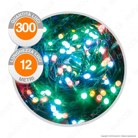 Catena 180 Luci LED Reflex Multicolore IP44 a Batterie con Controller Memory Catena 180 Luci LED Reflex Multicolore IP44 a Batterie con Controller Memory
