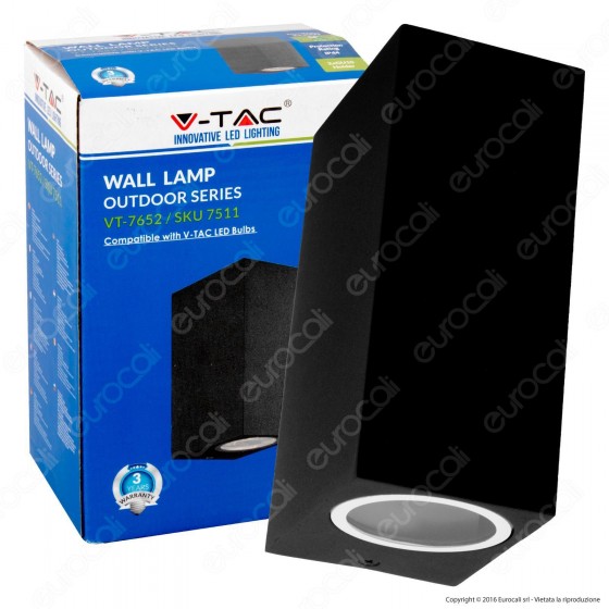 V-Tac VT-7652 Portalampada Doppio Wall Light da Muro per 2 Lampadine V-Tac VT-7652 Portalampada Doppio Wall Light da Muro per 2 Lampadine