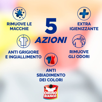 Omino Additivo Smacchiante 5 Azioni IdroCaps per Tessuti Bianchi e Colorati - Confezione da 10 Capsule