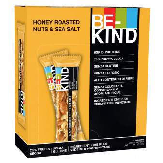 Be-Kind Snack al Miele con Frutta Secca Tostata e Sale Marino - Confezione...