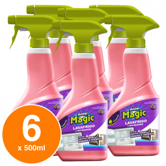 Mister Magic Lavafrigo e Microonde Detergente Spray - 6 Flaconi da 500ml