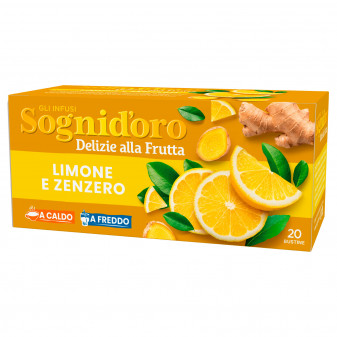 Sognid'oro Infuso Caldo e a Freddo Limone e Zenzero -  Confezione da 20 Filtri