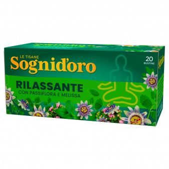 Sognid'oro Tisana Rilassante con Passiflora e Melissa - Confezione da 20 Filtri