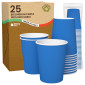 Immagine 1 - Bicchieri in Carta Riciclabile Colore Blu da 200ml - Confezione da 25 Bicchieri