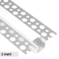 Immagine 1 - Life Profilo Piatto in Alluminio per Strisce LED a Scomparsa con Copertura Satinata Lunghezza 2 metri - mod. 16.LTP6065KS10