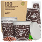 Immagine 1 - Bicchierini da Caffè in Carta Riciclabile con Fantasia Coffee da 65ml con Coperchi - Confezione da 100