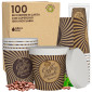 Immagine 1 - Bicchierini da Caffè in Carta Riciclabile Fantasia VintageCUP da 65ml con Coperchi - Confezione da 100