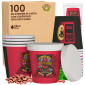 Immagine 1 - Bicchierini da Caffè in Carta Riciclabile Fantasia FlipperCUP da 65ml con Coperchi - Confezione da 100