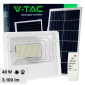 Immagine 1 - V-Tac VT-200W Faro LED 40W Faretto SMD IP65 Bianco con Pannello Solare Sensore Crepuscolare e Telecomando - SKU 10413 / 10414