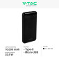 Immagine 2 - V-Tac VT-10005 Power Bank Portatile 10000mAh con Ricarica Rapida 22,5W PD e Indicatore LED di Carica Colore Nero - SKU 7833