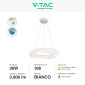 Immagine 2 - V-Tac VT-7605 Lampadario LED a Sospensione 36W SMD Changing Color CCT 3in1 Forma Rotonda Dimmerabile Telecomando - SKU 213959