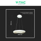 Immagine 6 - V-Tac VT-7605 Lampadario LED a Sospensione 36W SMD Changing Color CCT 3in1 Forma Rotonda Dimmerabile Telecomando - SKU 213959