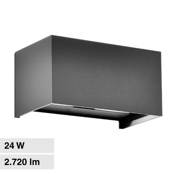 Lampada LED da Muro 24W VT-8125 SMD Colore Grigio V-Tac Lampada LED da Muro 24W VT-8125 SMD Colore Grigio V-Tac